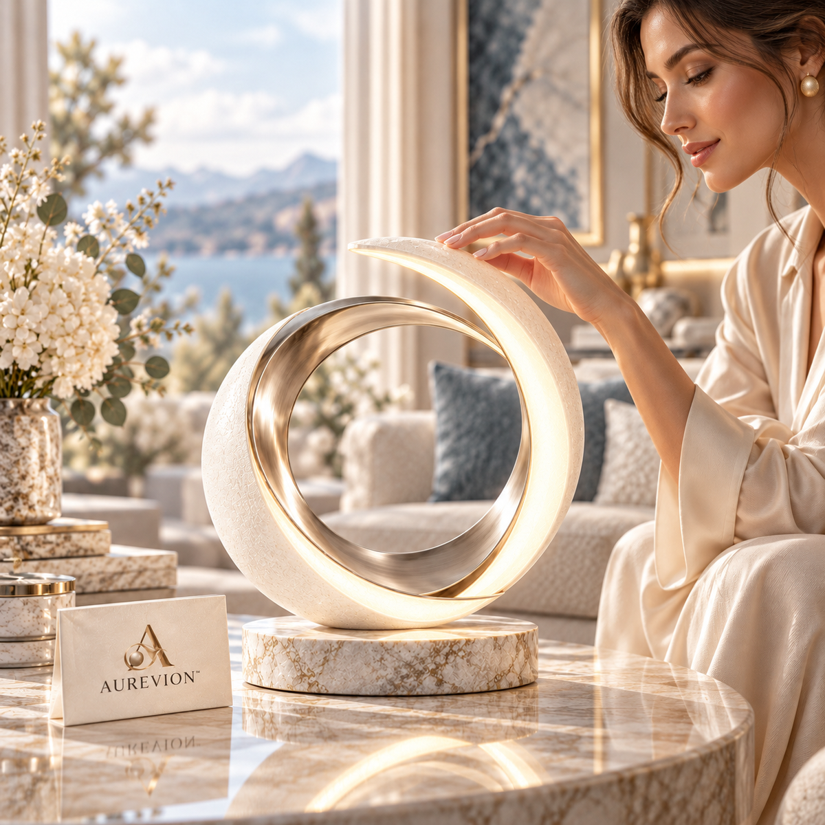 AUREVION™ Luna Halo Ambient Table Lamp