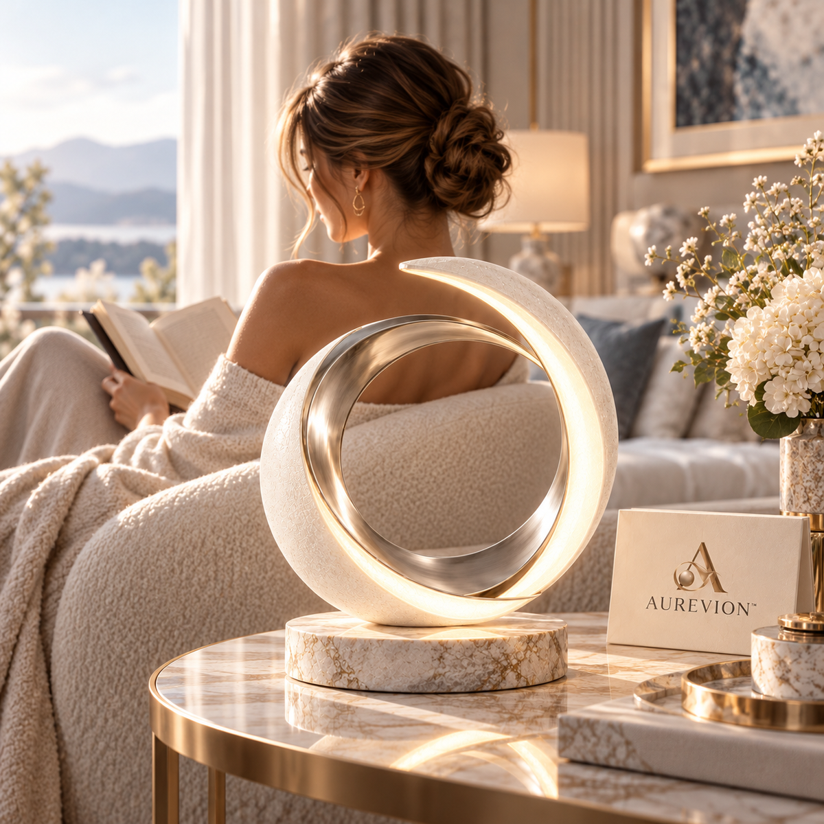 AUREVION™ Luna Halo Ambient Table Lamp