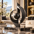 AUREVION™ Obsidian Balance Geometric Sculpture