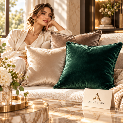 AUREVION™ Eloria Velvet Decorative Cushion Set