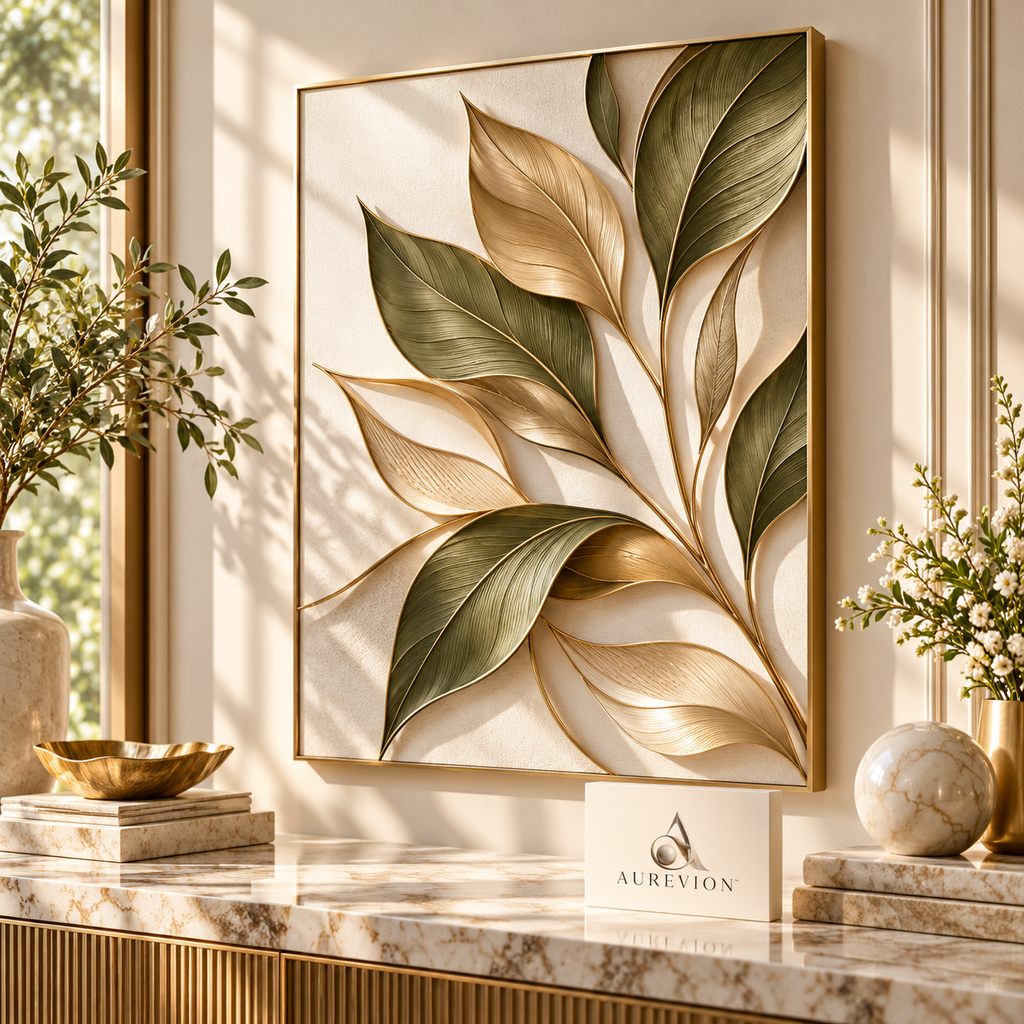 AUREVION™ Floravelle Leaf Shadow Wall Art