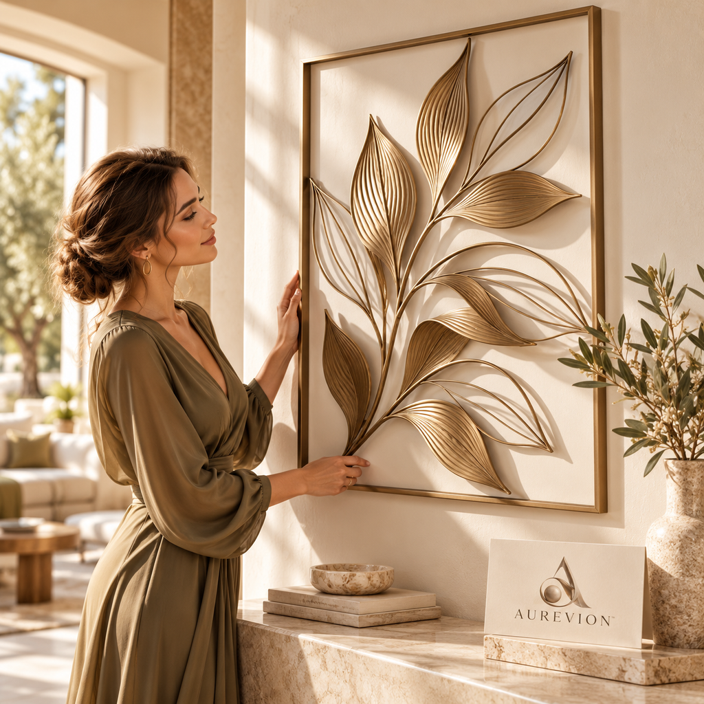 AUREVION™ Floravelle Leaf Shadow Wall Art