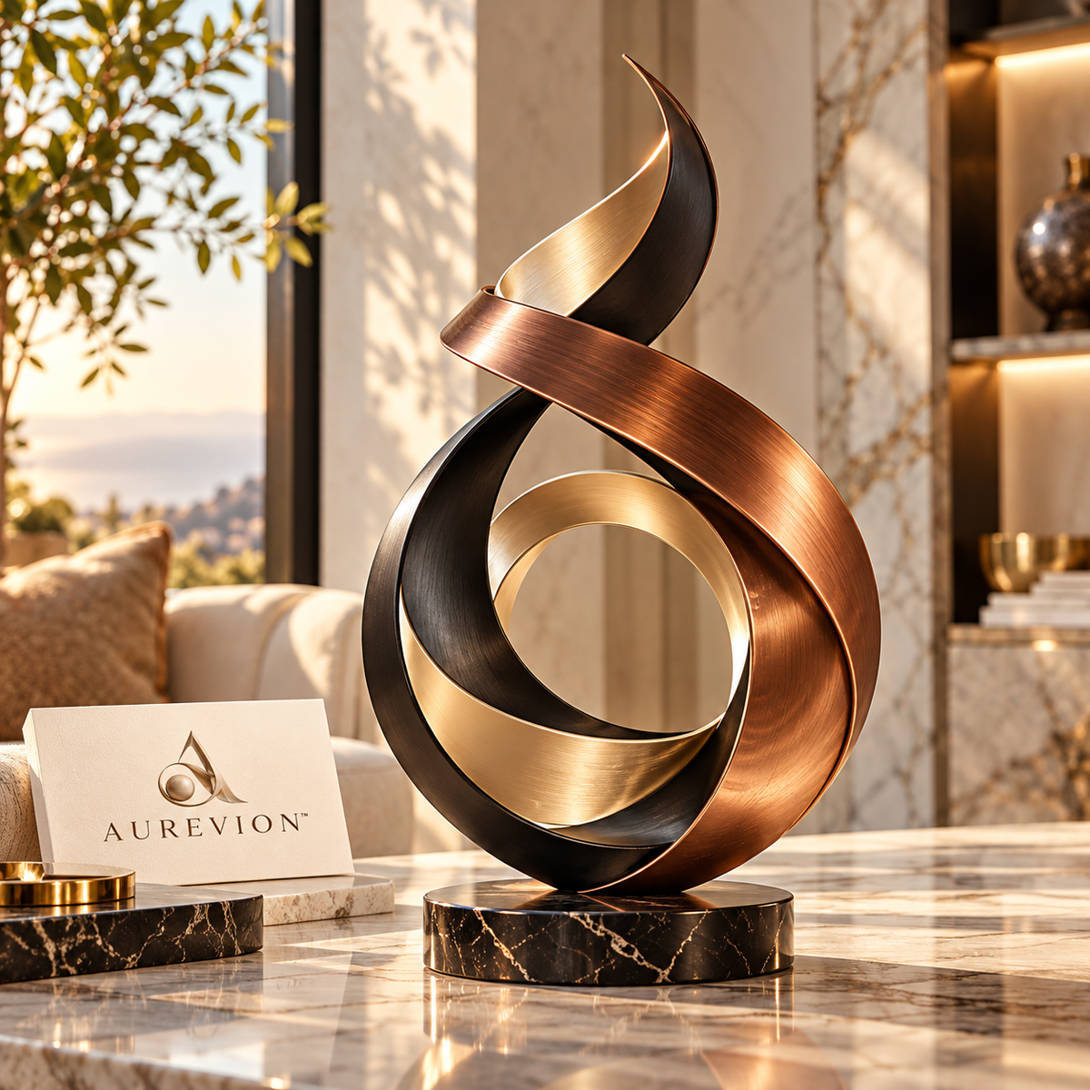 AUREVION™ Virello Spiral Metal Sculpture